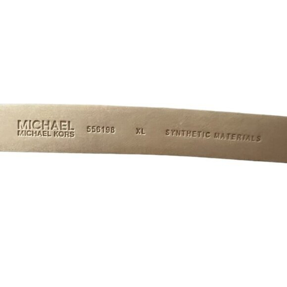 NEW MICHAEL KORS Belt Signature Pattern White & Gray Women’s Size XL FAST SHIP - Picture 5 of 6